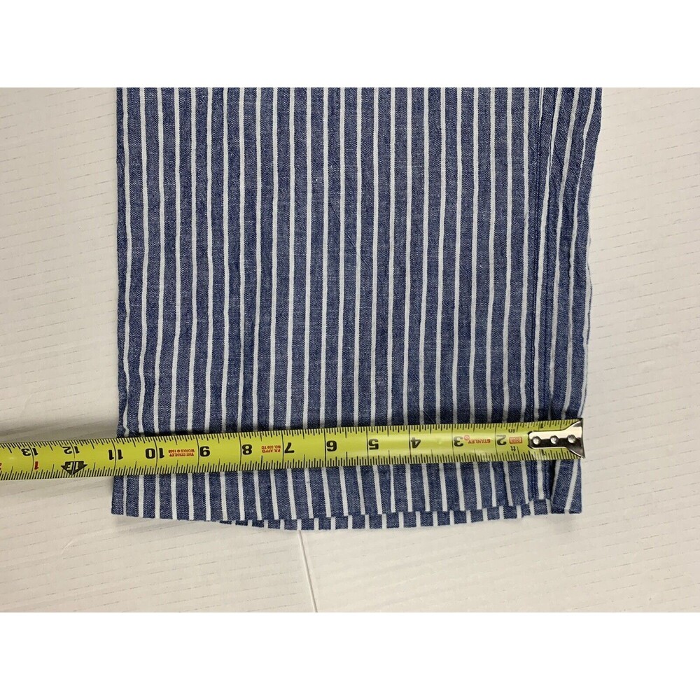 Beach Lunch Lounge Linen Blend Pants Small Pull-On Cropped Striped Blue White - Picture 8 of 8
